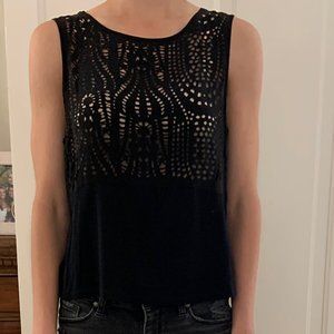 Black Townsen Tank with cut out details